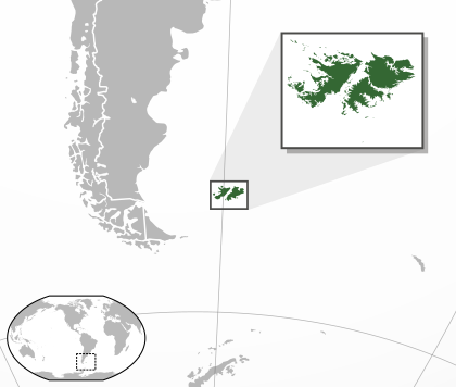 خريطة موقعجزر الفوكلاند